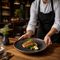 Flat Plates 220mm Stoneware for Elegant Dining (Pack of 6)