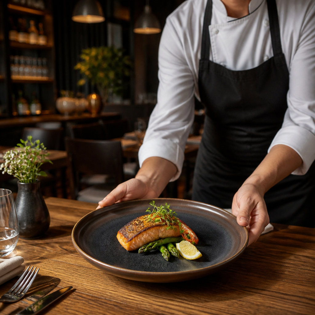 Flat Plates 220mm Stoneware for Elegant Dining (Pack of 6)
