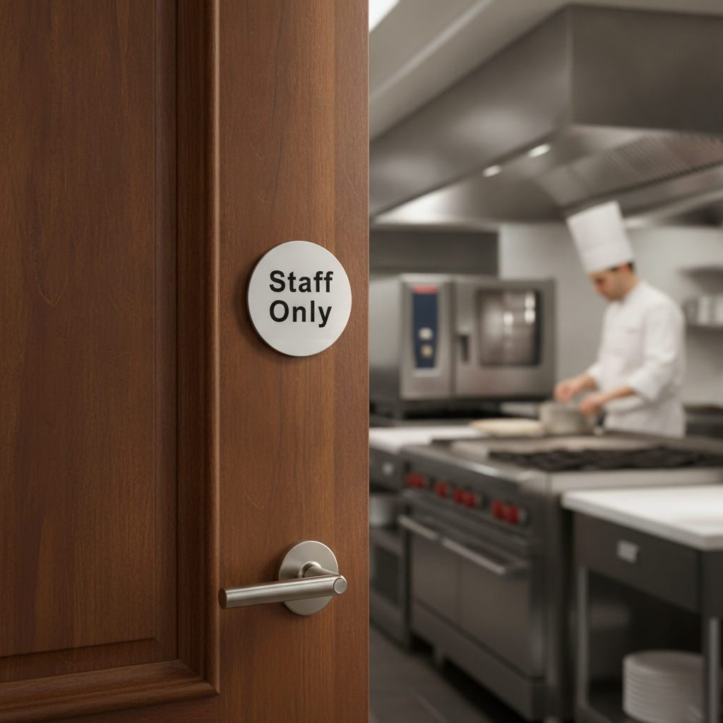 Stainless Steel Door Sign for Restricted Access Areas