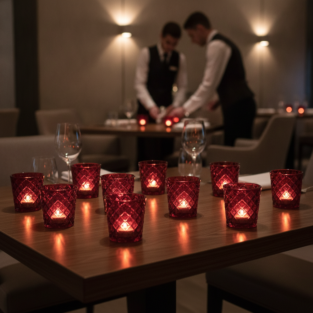 Soda Lime Criss Cross Nightlight Holders 64mm for Table Settings (Pack of 12)