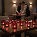 Soda Lime Criss Cross Nightlight Holders 64mm for Table Settings (Pack of 12)