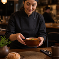 Soup Bowl Base 199ml Mocha Porcelain for Restaurants (Pack of 6)