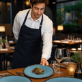 Coupe Plates 324mm Blue Vitrified Porcelain for Dining (Pack of 6)