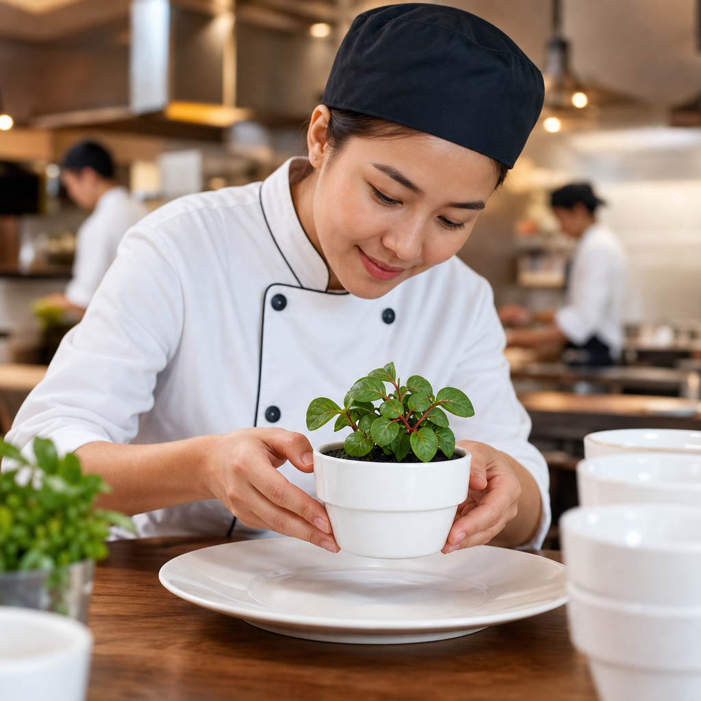 Flowerpot Dish 60mm Melamine for Creative Presentation