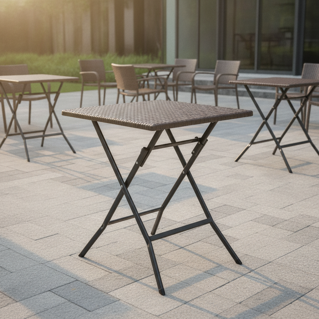 Powder Coated Steel Folding Square Table 620mm for Events