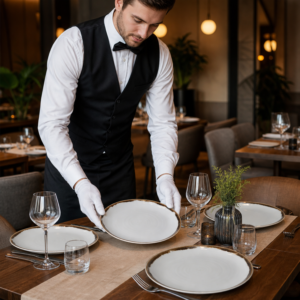 Coupe Plates 295mm Natural Vitrified Porcelain for Dining (Pack of 12)