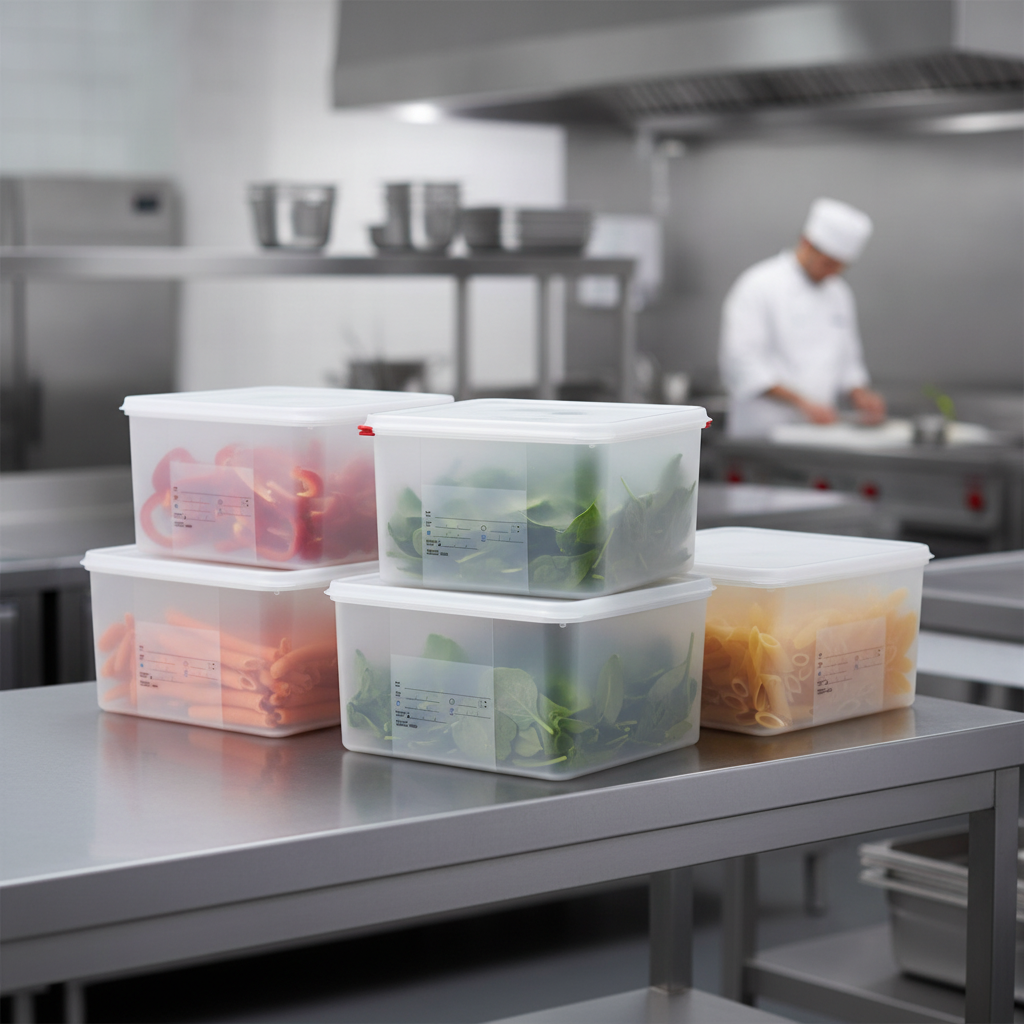 Polypropylene Gastronorm Food Storage Container 19L for Professional Kitchens (Pack of 4)
