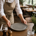 Coupe Plates Grey Ceramic for Casual Dining (Pack of 6)