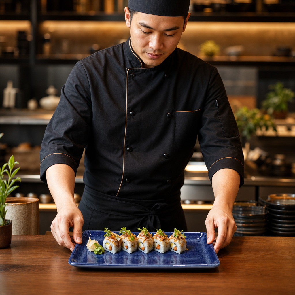 Rectangle Plates 270mm Blue China for Restaurants (Pack of 6)