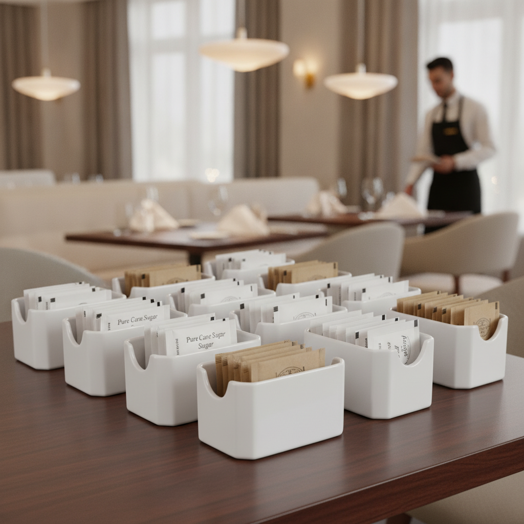 Porcelain White Packet Sugar Holders 102x69mm for Casual Dining (Pack of 12)