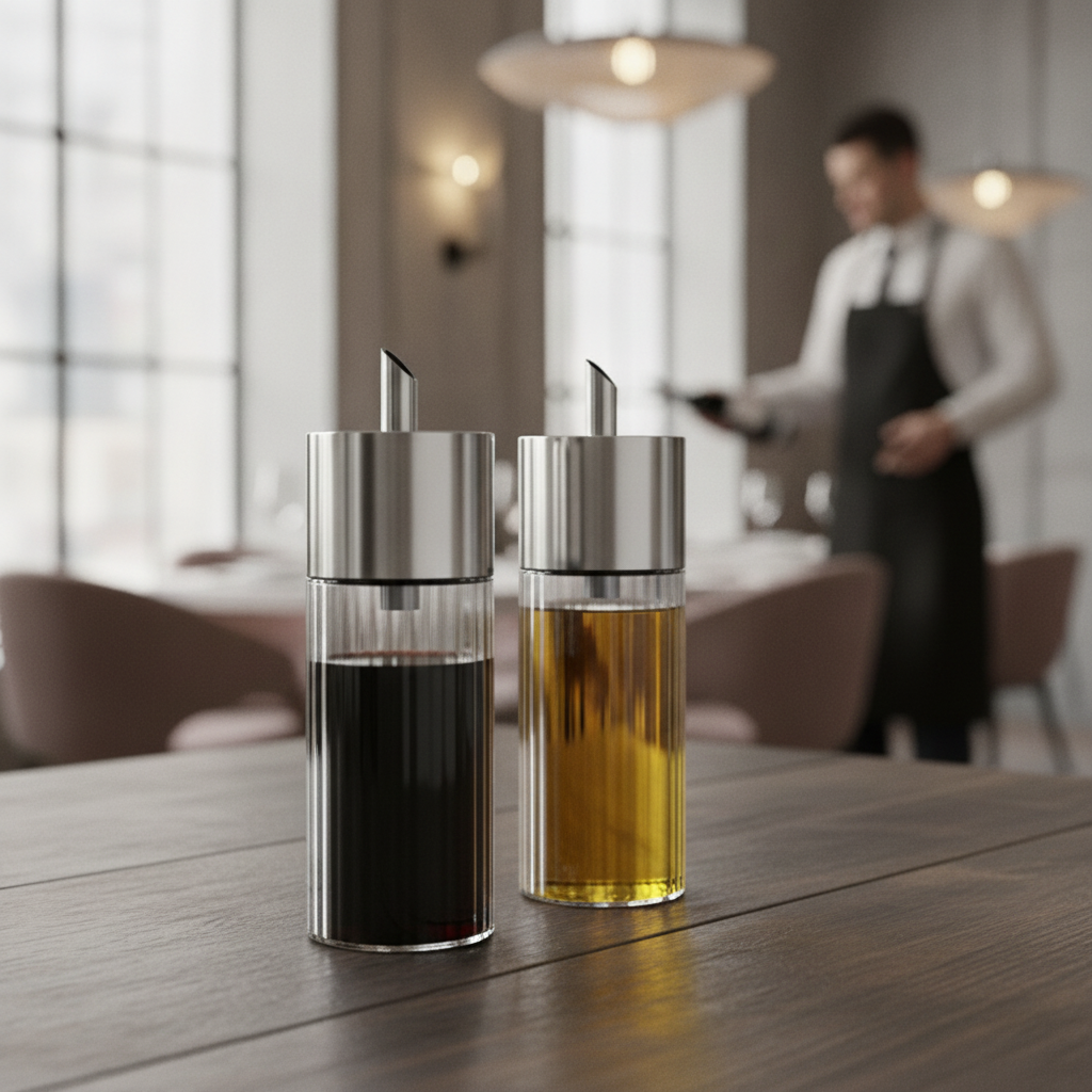 Glass and Stainless Steel Vinegar and Oil Bottle 200ml for Dining