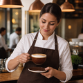 Porcelain Cappuccino Cups 225ml in Cinnamon Brown for Cafés (Pack of 12)