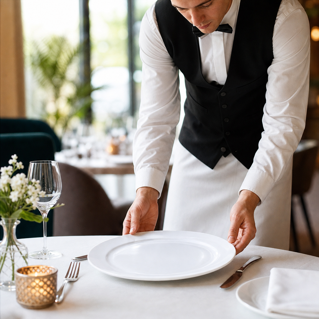 Plates 330mm Porcelain for Elegant Table Settings (Pack of 6)