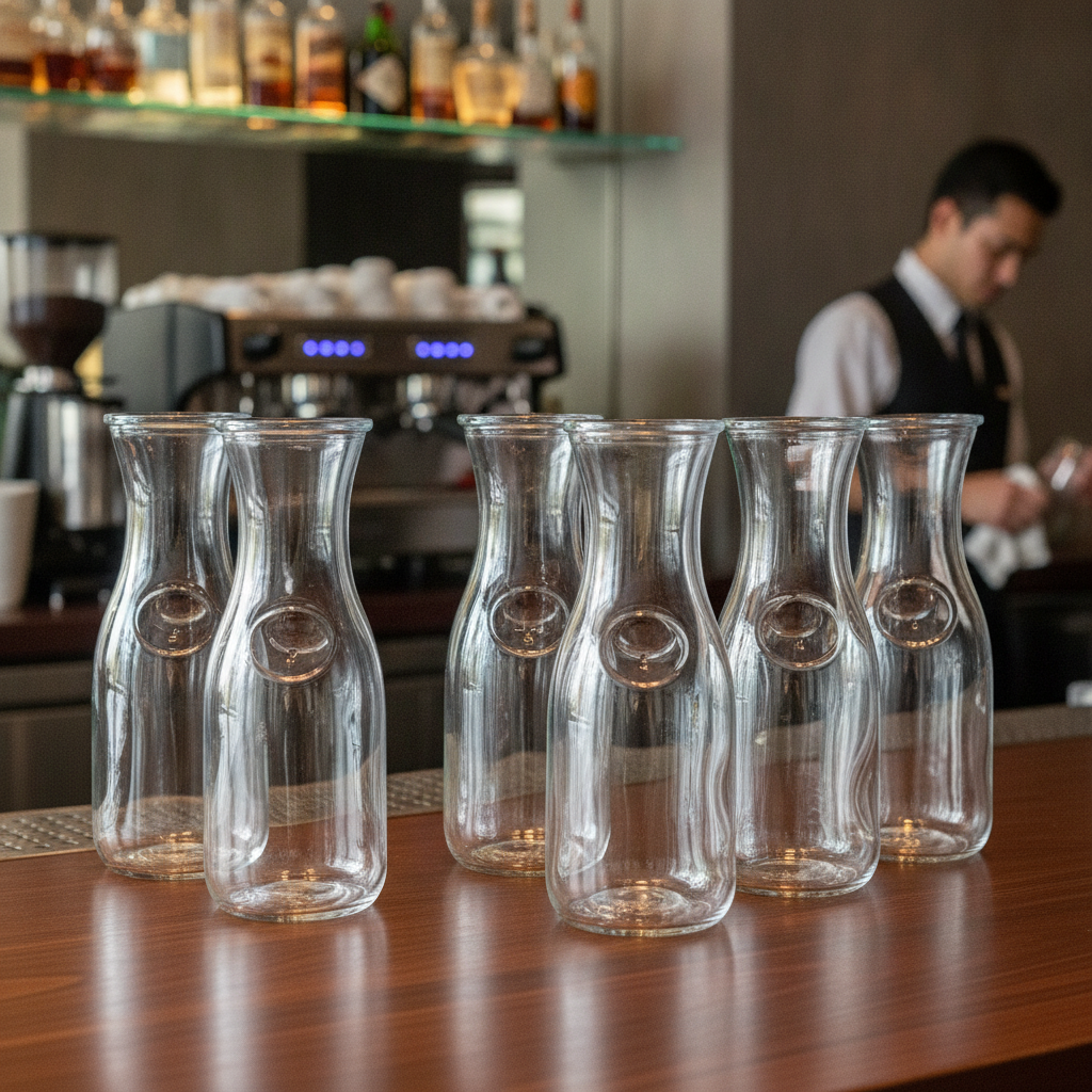 Soda Lime Glass Carafe 500ml for Serving Drinks (Pack of 6)