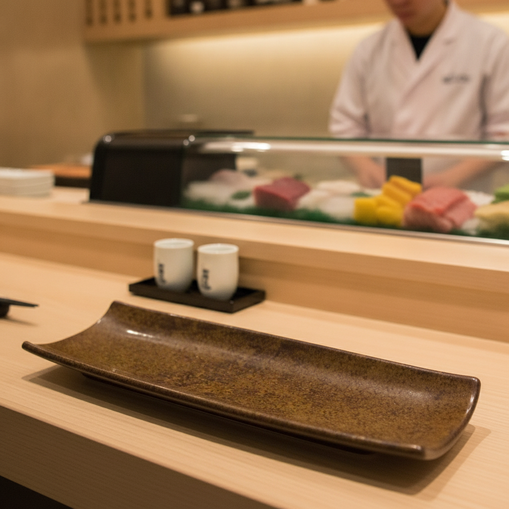 Melamine Rectangular Sushi Board 410x130mm for Restaurants & Catering