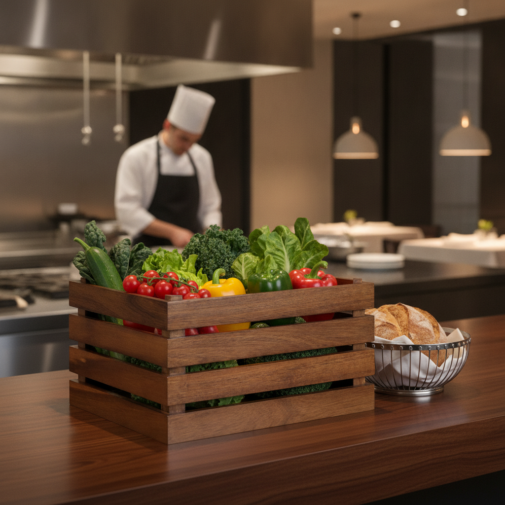 Wooden Crate 350mm for Stylish Displays