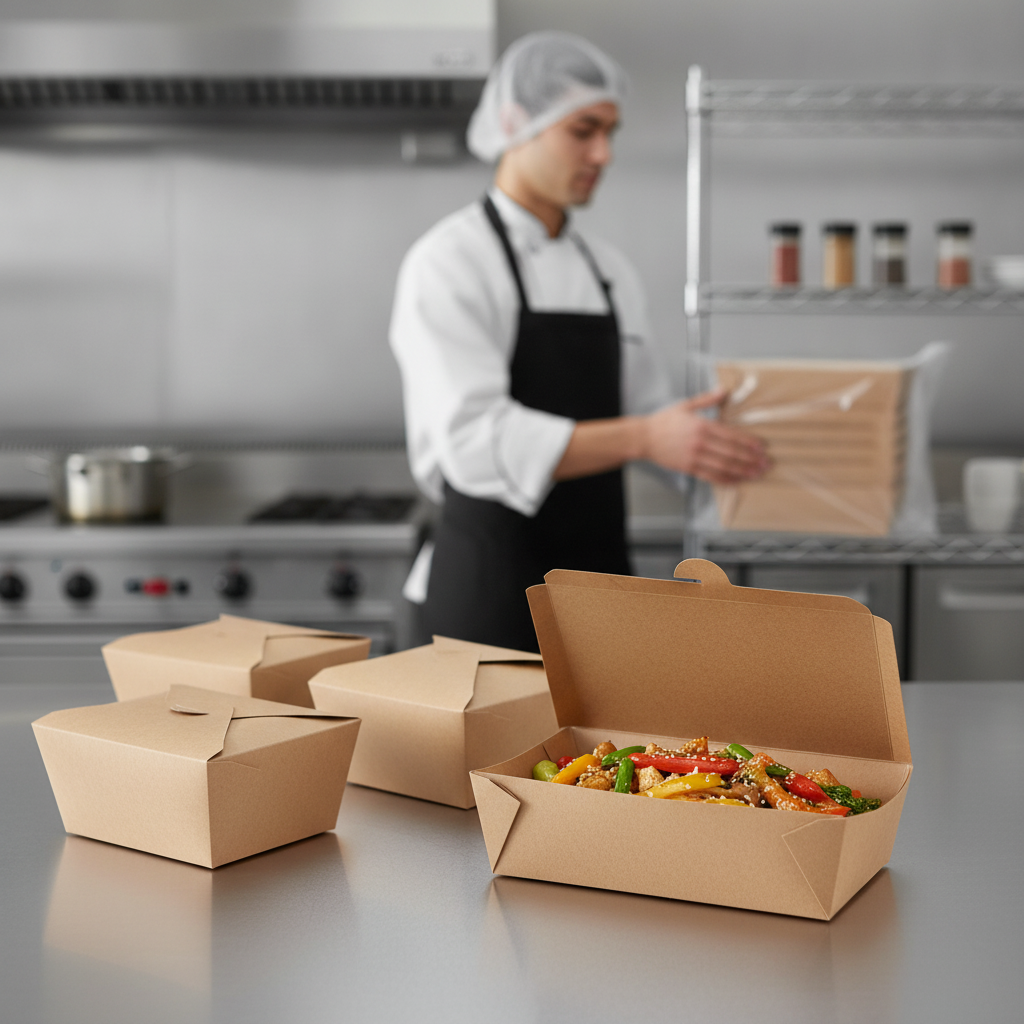 Compostable Cardboard Food Cartons 1800ml for Catering (Pack of 200)