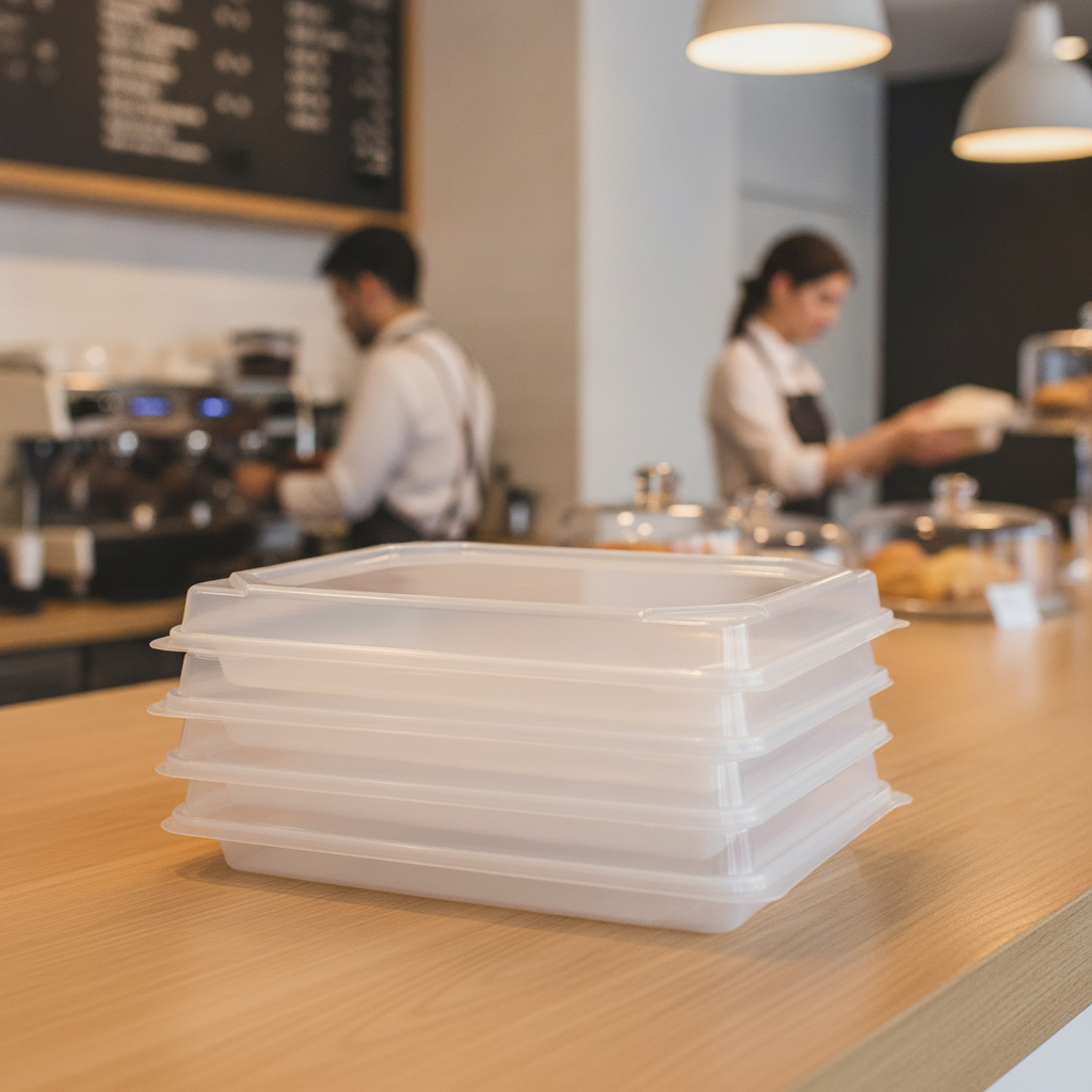 Clear rPET Bento Box Lids 263 x 201mm for Cafés & Delis (Pack of 90)