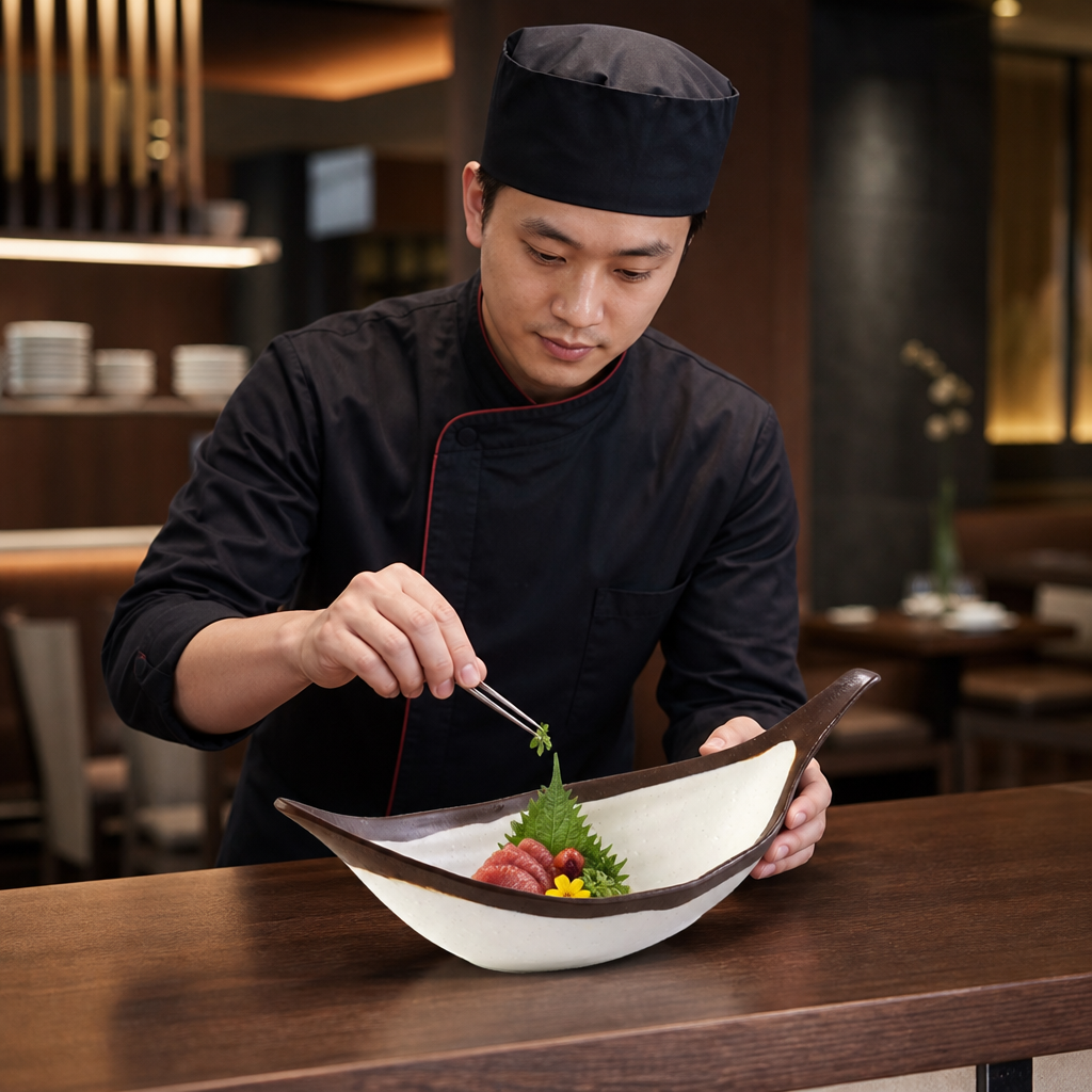Leaf-Shaped Bowl 305mm Melamine for Creative Presentations