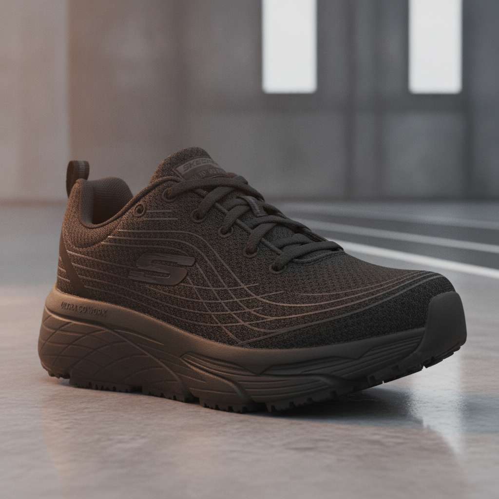 Mesh Black Max Cushioning Elite Trainers for Work (Pack of 1)