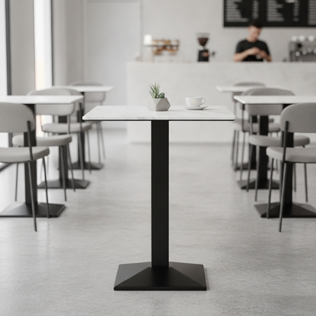Marble Square Poseur Table 700x700mm for Indoor & Outdoor Dining
