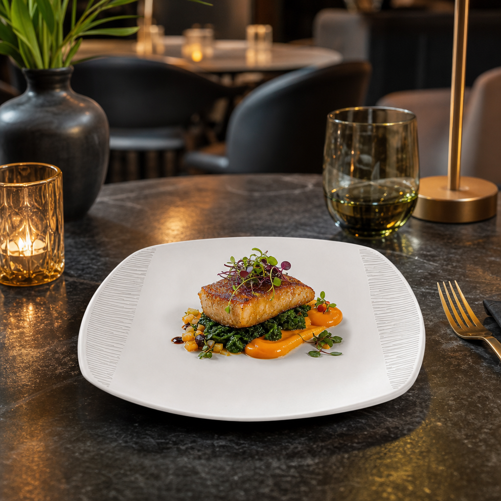 Square Plates 165mm Porcelain for Modern Food Presentation (Pack of 12)
