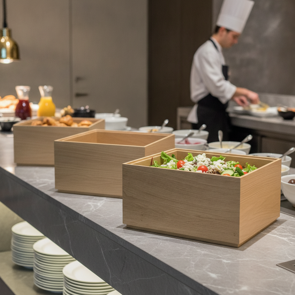 Oak Wood GN 1/2 Wooden Box for Buffet Stations