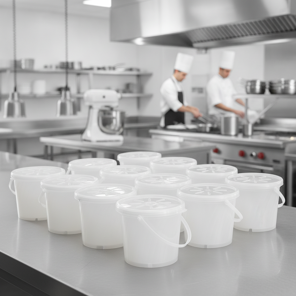 Polypropylene Large Soup and Pasta Pots 473ml for Commercial Kitchens (Pack of 12)