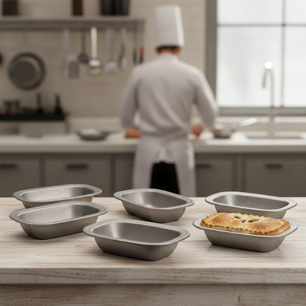 Stainless Steel Vintage Pie Dishes 180x135mm for Serving (Pack of 6)