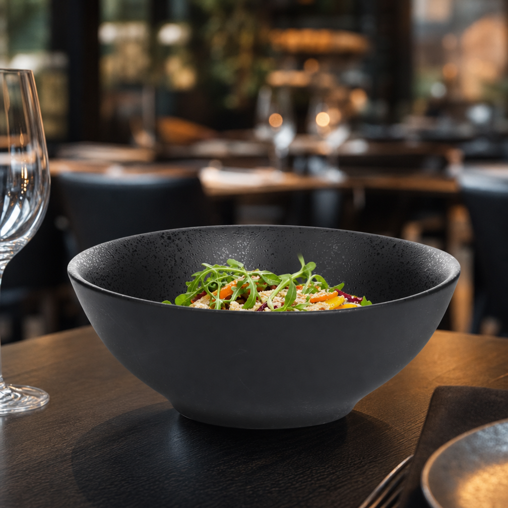 Charcoal Stoneware Fusion Bowls 1.4L for Elegant Table Settings