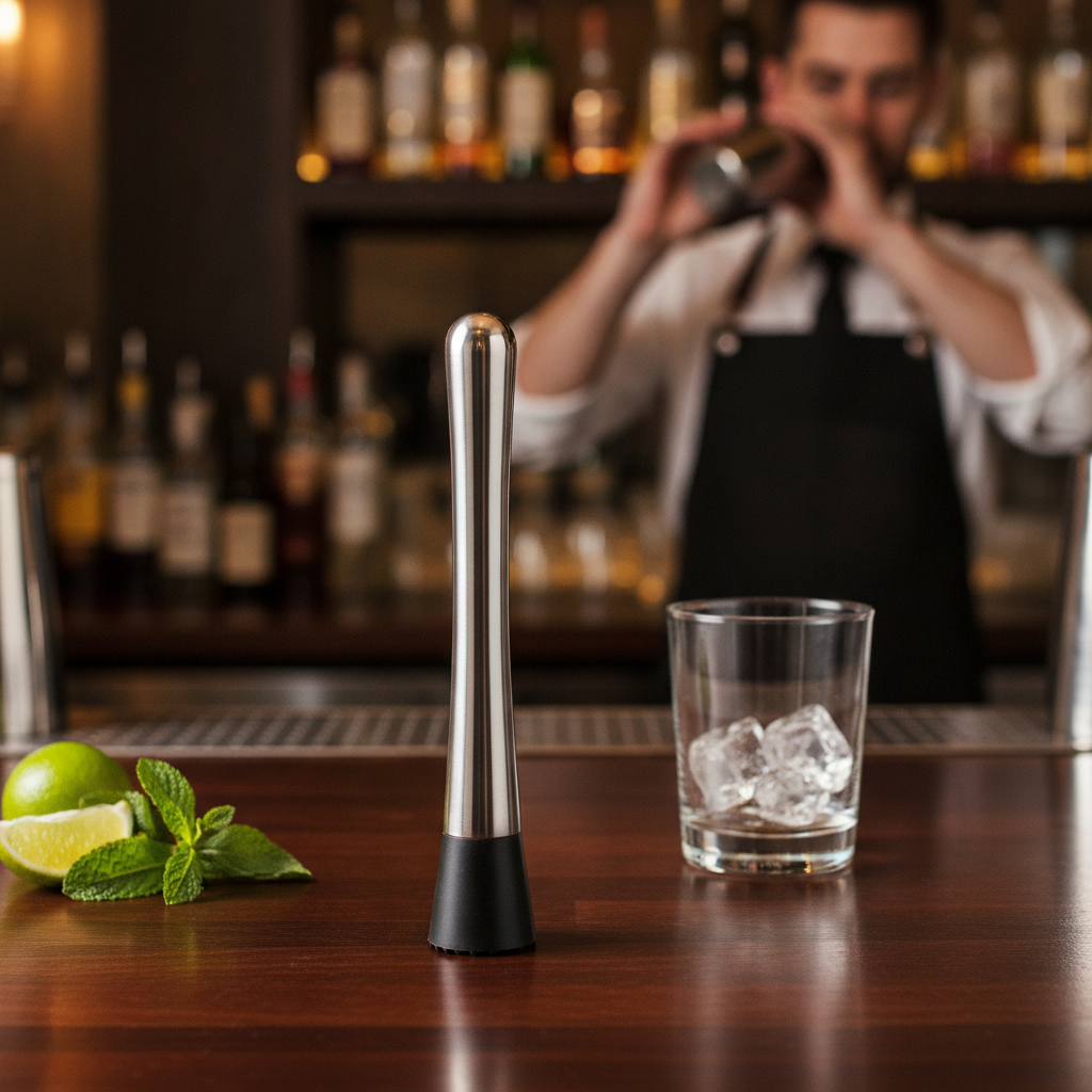 Stainless Steel Cocktail Muddler 212mm for Bartending