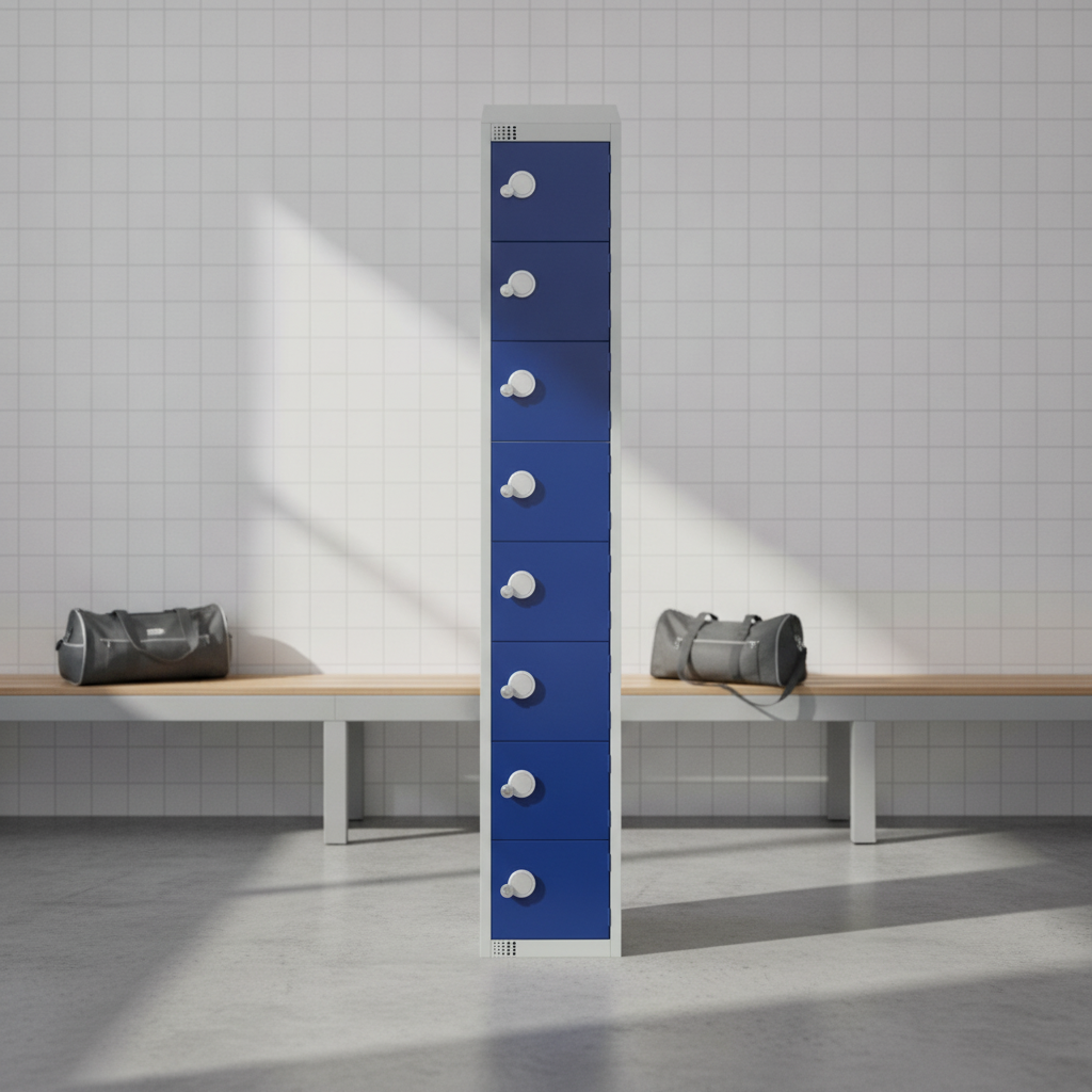 Powder Coated Steel Blue Lockers 450mm Deep for Changing Rooms