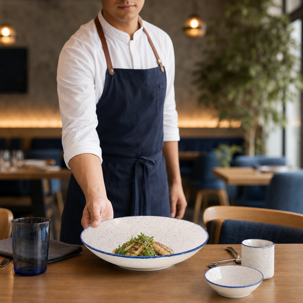Coupe Bowls Blue Indigo Porcelain for Restaurants (Pack of 12)