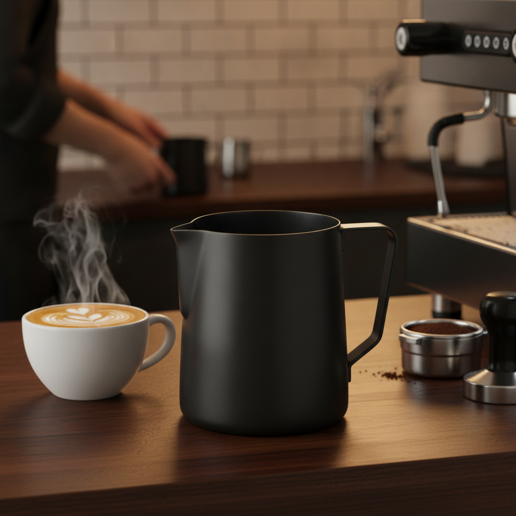 Stainless Steel Milk Pitcher 1L for Coffee Bars