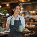 Alumina Mugs 340ml Aqua Vitrified Ceramic for Casual Dining (Pack of 12)