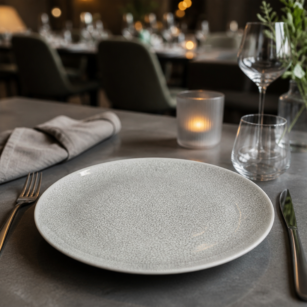 Coupe Plates 203mm Grey Porcelain for Elegant Dining (Pack of 12)