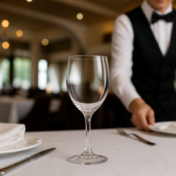 Tempered Glass Wine Glasses 275ml, Tempered Glass, pack of 12