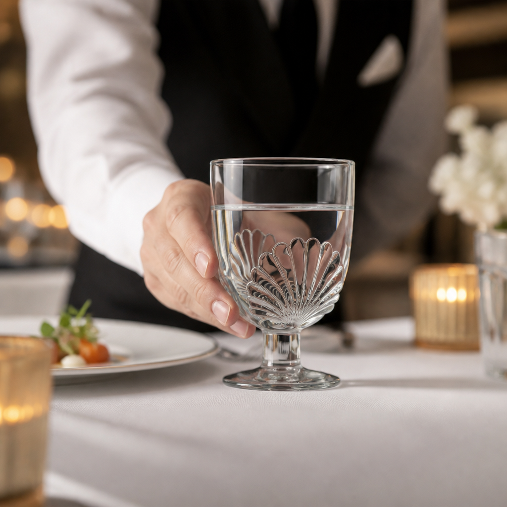 Clear Glass Stemmed Goblet 290ml for Fine Dining (Pack of 6)