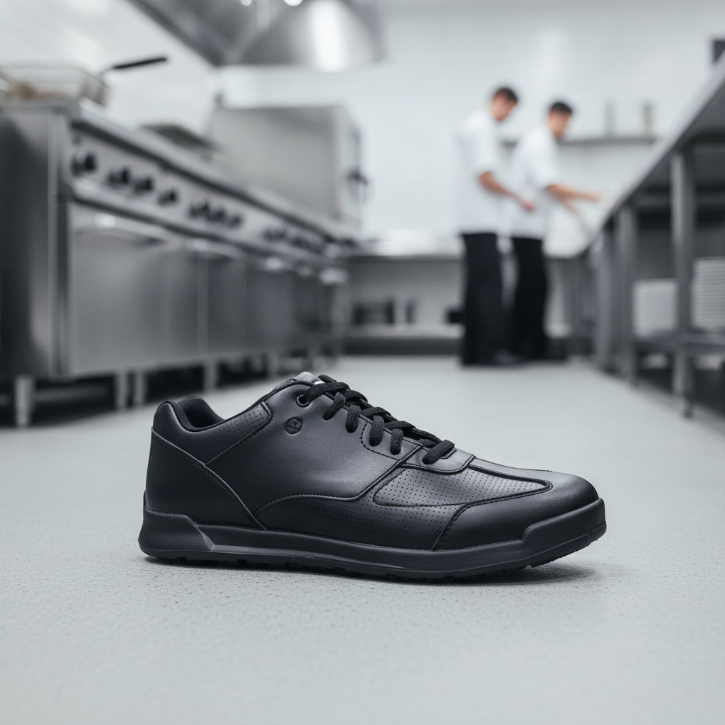 Microfibre Black Liberty Trainers for Work Safety