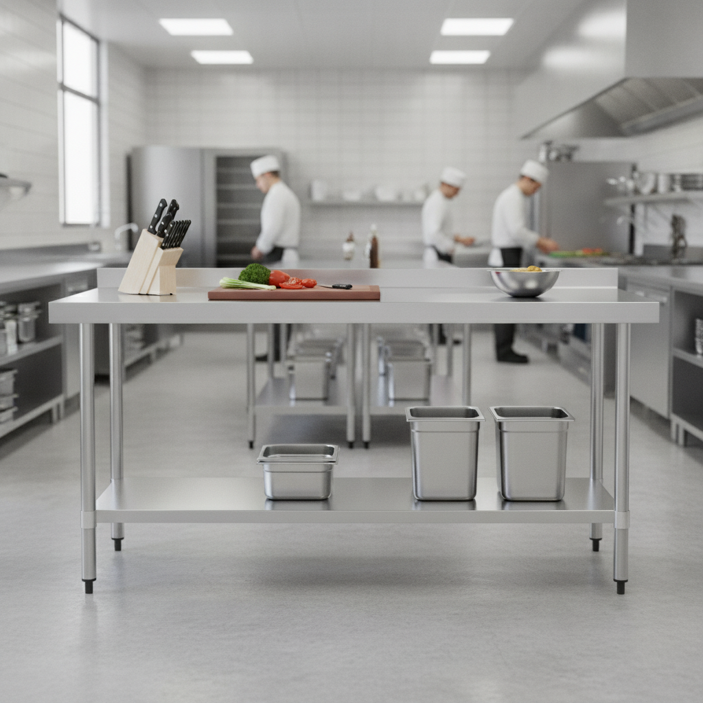 430 Stainless Steel Prep Table 1800mm for Commercial Kitchens