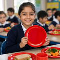 Red Polypropylene Plates 174mm for Schools and Institutions