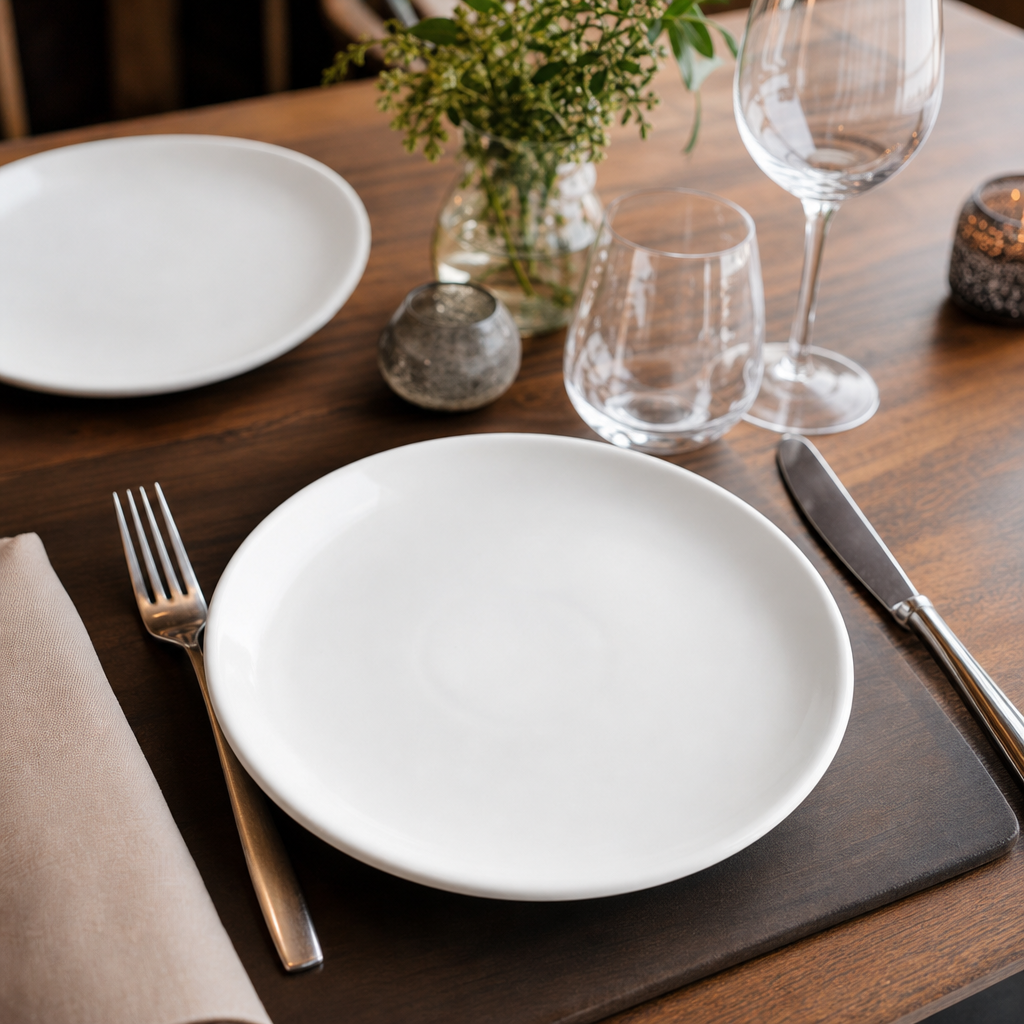 Artisanal Plates 200mm White Porcelain for Stylish Dining (Pack of 6)