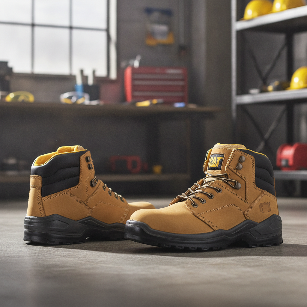 Leather Safety Boots with Steel Toe Caps for Workwear (Honey)