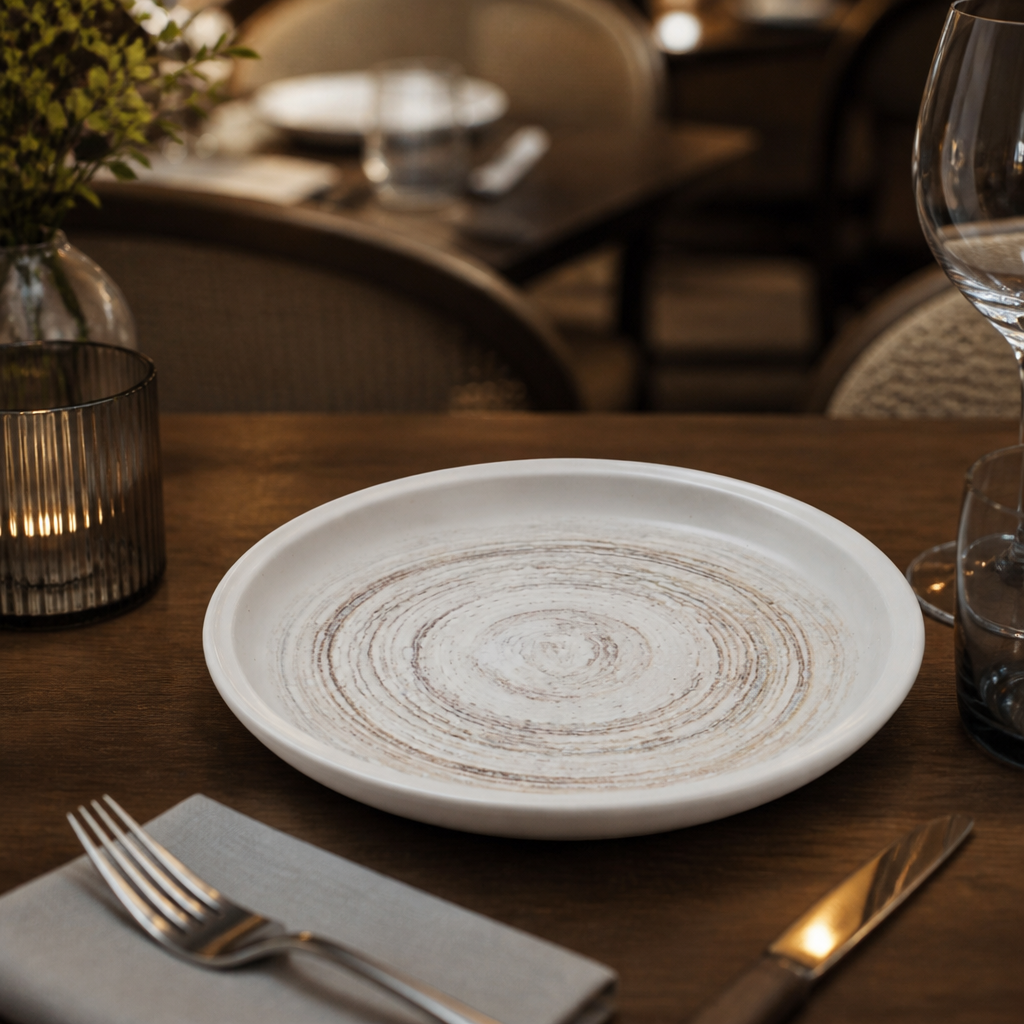 Walled Plates 210mm Vitrified Ceramic for Dining & Entertaining (Pack of 6)