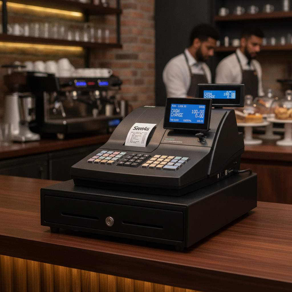 Black Cash Register with Interrupt & Overlap Functionality for Bars & Restaurants