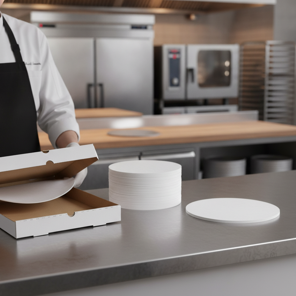 Paper Pizza Box Liners 228mm for Takeaway Service (Pack of 200)