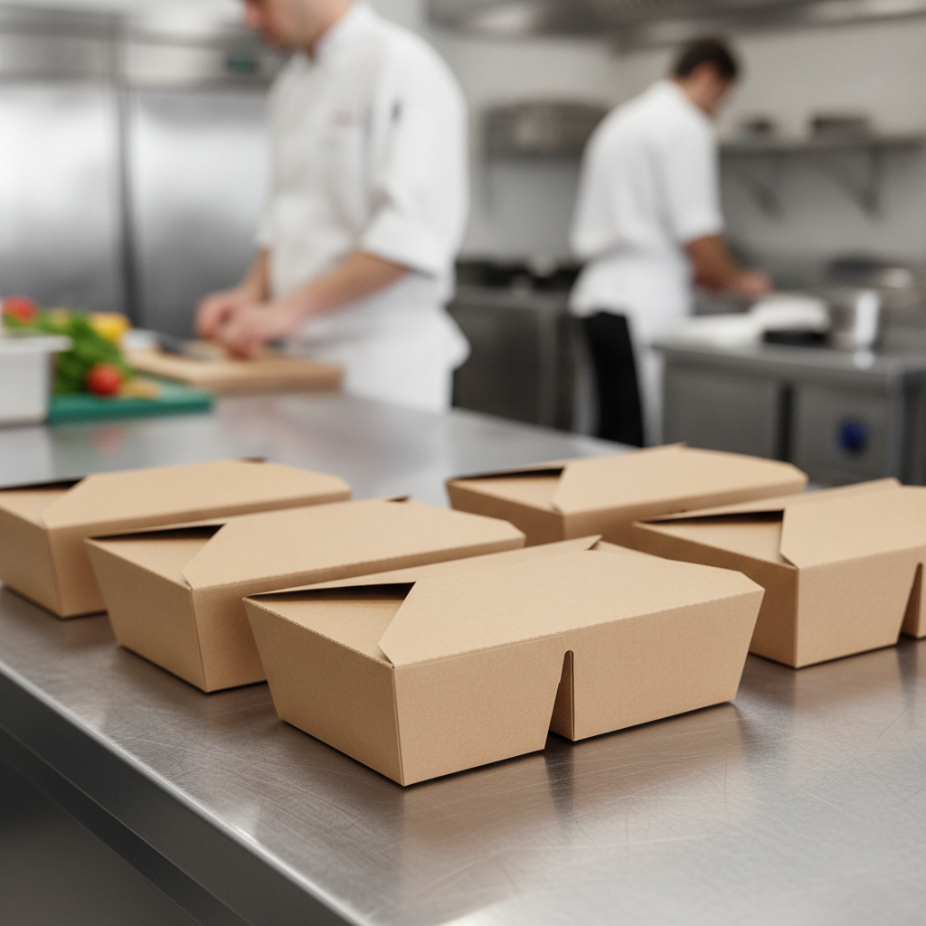 Paperboard Two Compartment Food Container 1430ml for Takeaway Meals (Pack of 200)