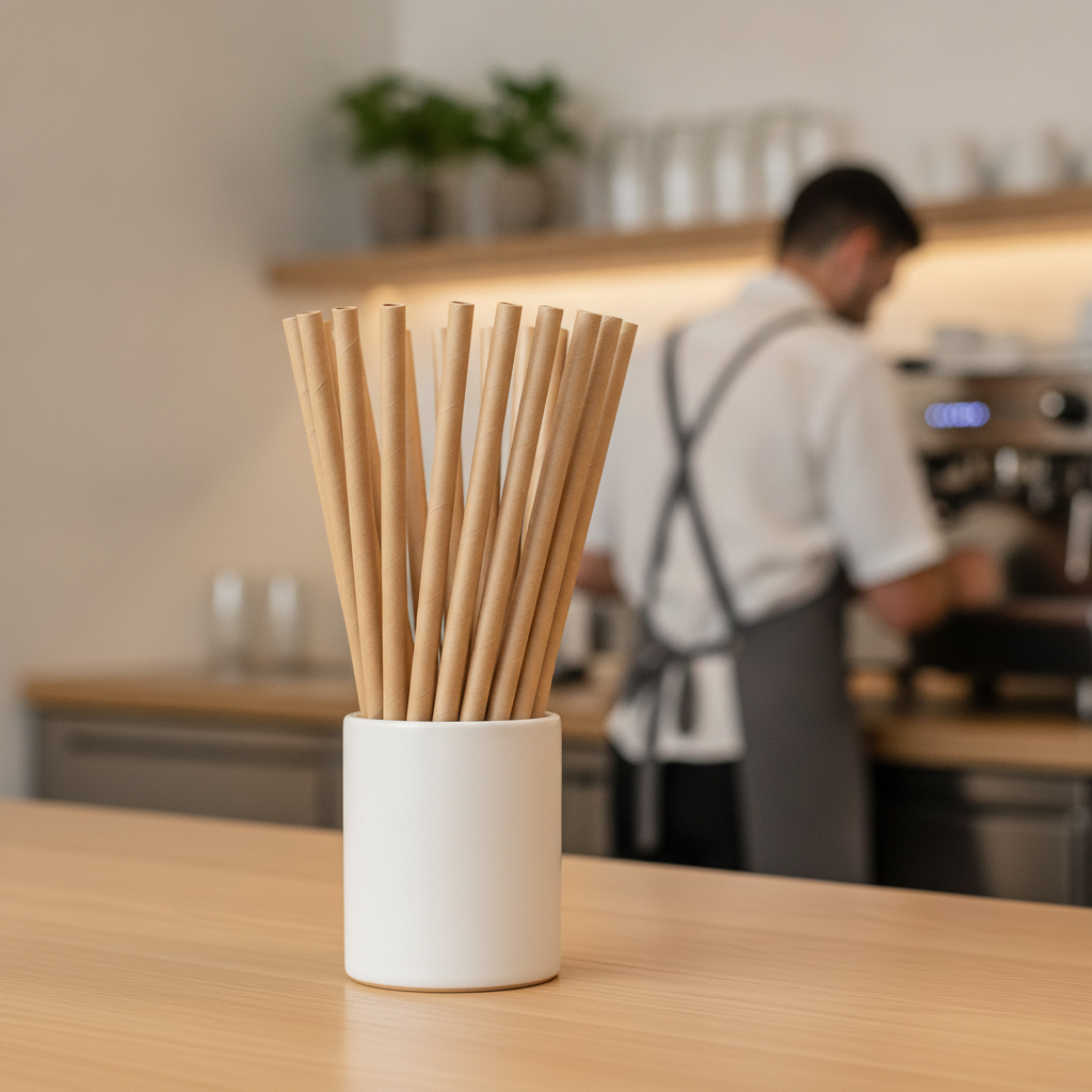 Kraft Paper Smoothie Straws 210mm for Eco-Friendly Service (Pack of 250)