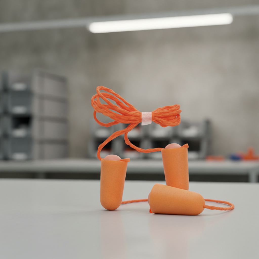Polyurethane Corded Foam Earplugs SNR37 for Noisy Environments (Pack of 100)