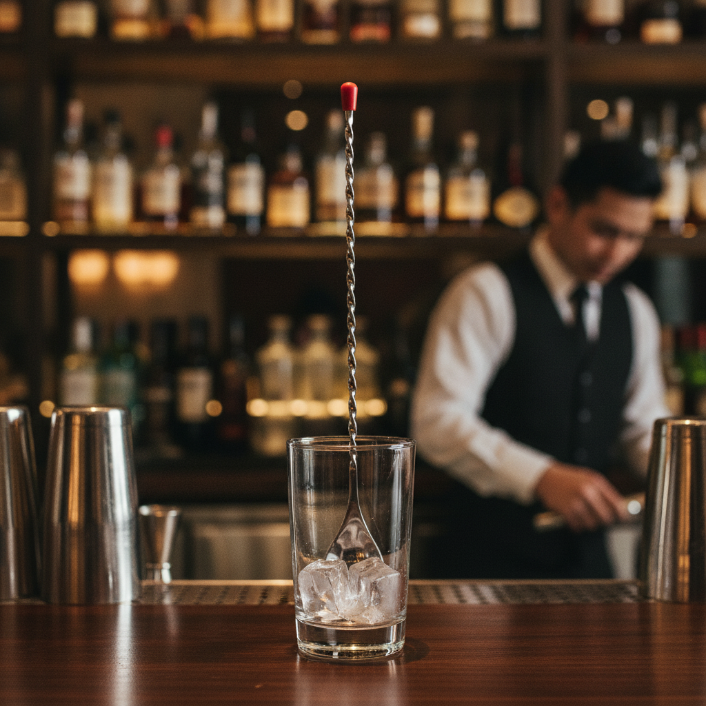Stainless Steel Cocktail Spoon 284mm for Professional Bars